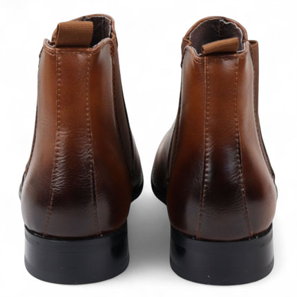 Men's Tan Chelsea Slip-On Office Ankle Boots