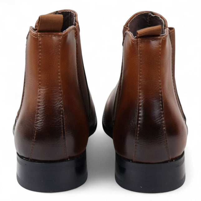 Men's Tan Chelsea Slip-On Office Ankle Boots