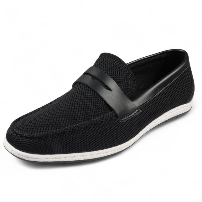 Men’s Black Breathable Loafers Lightweight Slip-On