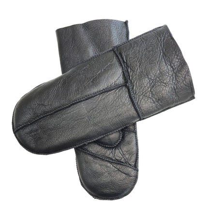 Infinity Leather Womens Black Genuine Real Sheepskin Mittens Warm Gloves