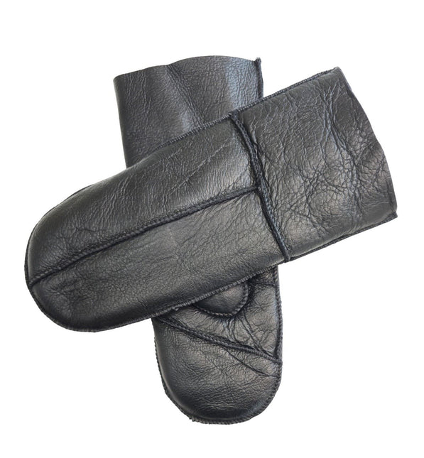 Infinity Leather Womens Black Genuine Real Sheepskin Mittens Warm Gloves