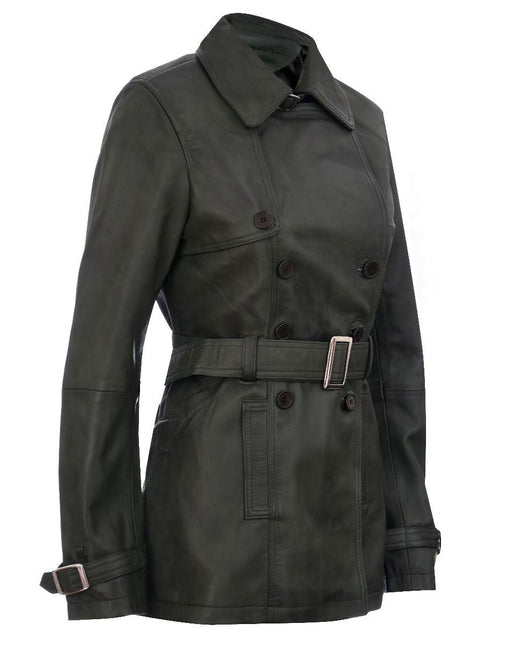 Womens Nappa Leather Trench Coat-Mosul