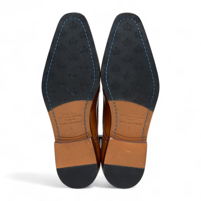 Antique Rogue Men’s Tan Brown Leather Oxford Derby Brogue - Luca