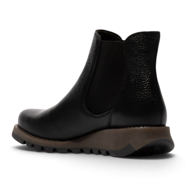 Fly London Womens Black Chelsea Leather Ankle Boots - SALV195