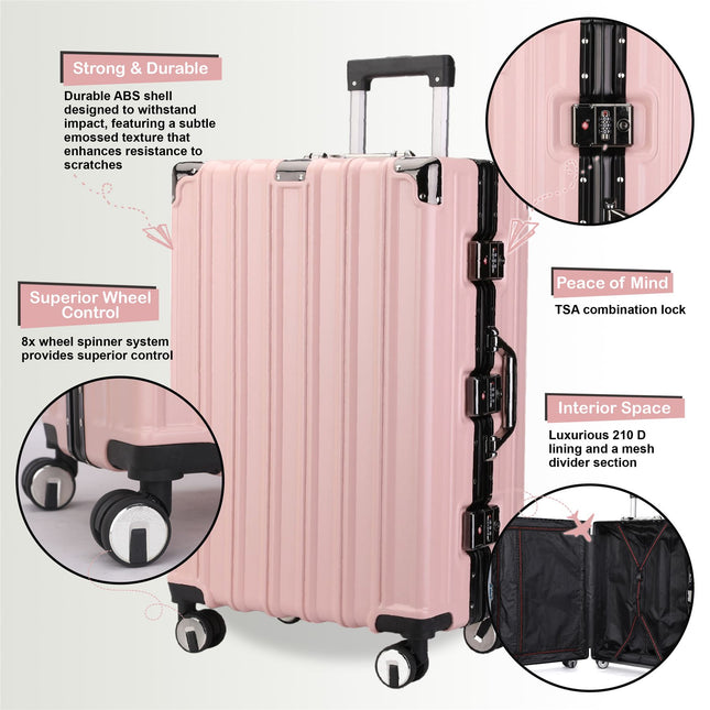 Robust Hard Shell Cabin Suitcase 36 x 24 x 56 cm Luggage Suitable for Easyjet, Ryanair, Wizzair