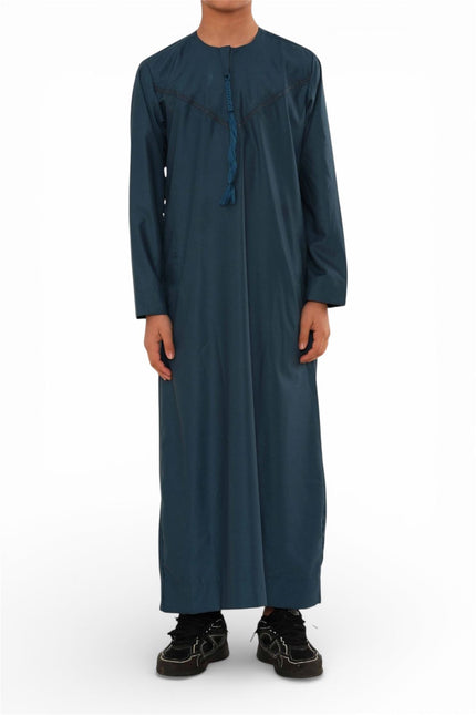 Kids Boys Ramadan Eid Blue Moroccan Jubba Robe Djellaba Thobe - K-TT008