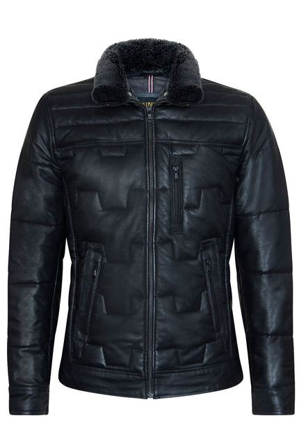 Men's Leather Quilted Biker Jacket - Guayaquil