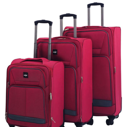 Soft 3 pcs Luggage Suitcase Set Cabin Light Travel Bags