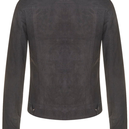 Womens Goat Suede Trucker Jeans Jacket-Astoria