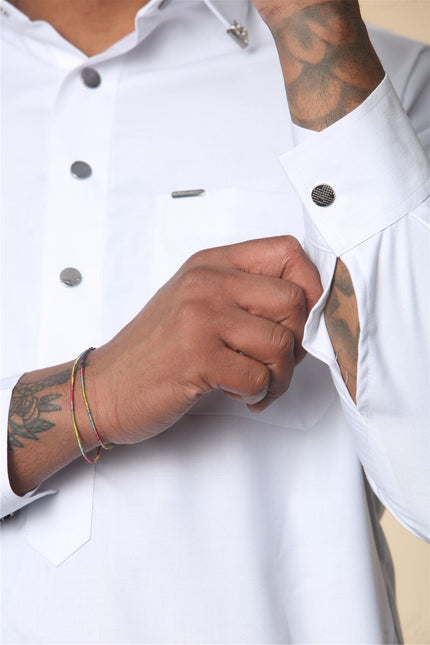 Men's White Thobe Arab Saudi Emirati Islamic Clothing Jubba Robe