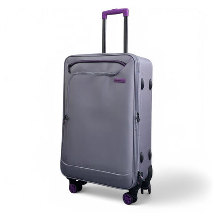 Lightweight Soft Shell 8 Wheels Luggage Travel Cabin Holiday Bags Suitcase Set