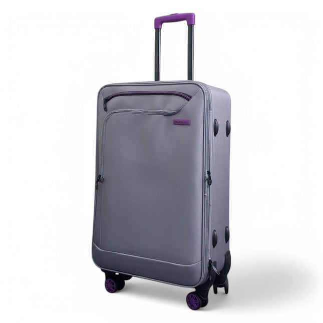 Lightweight Soft Shell 8 Wheels Luggage Travel Cabin Holiday Bags Suitcase Set