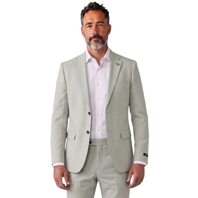 Men's Sage Green Tailored Fit Formal Blazer Jacket - Belmount