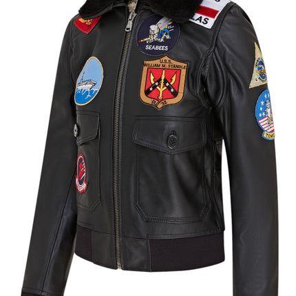 Women's A2 Top Gun Leather Bomber Jacket-Sunbury