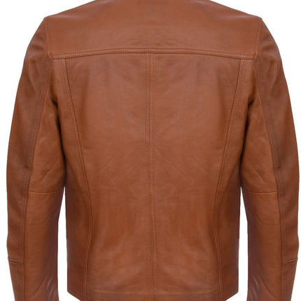 Mens Smart Classic Harrington Leather Jacket-New York