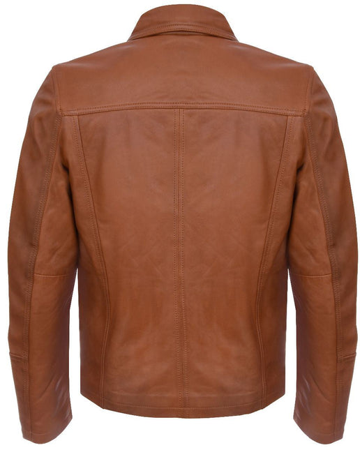 Mens Smart Classic Harrington Leather Jacket-New York
