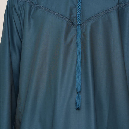 Men's Ramadan Eid Blue Moroccan Jubba Robe Djellaba Thobe - TT-008