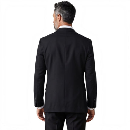 Men's Black Formal 3 Piece Tailored Fit Plain Suit - IM4