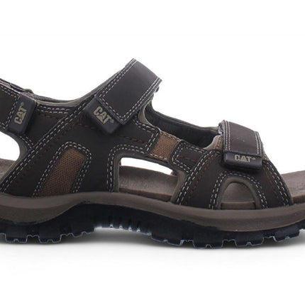 Caterpillar Men's Dark Brown Leather Giles Trekking Sandals