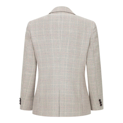 Boys 3 Piece Beige Tweed Check Vintage Retro Suit