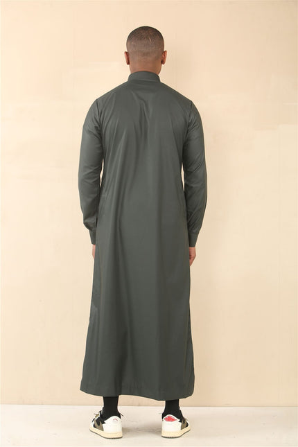 Men's Green Thobe Arab Saudi Emirati Islamic Clothing Jubba Robe