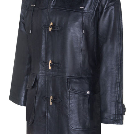 Mens Leather Duffle Classic Coat-Aylesbury