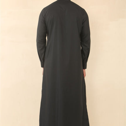 Men's Black Thobe Arab Saudi Emirati Islamic Clothing Jubba Robe