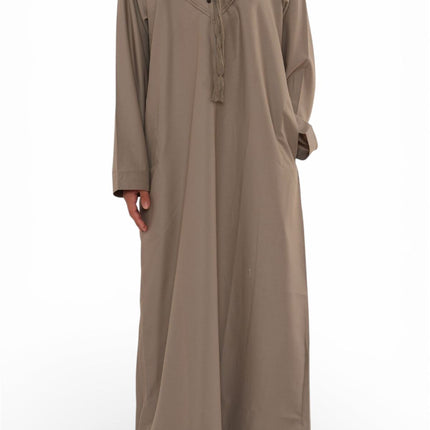 Kids Boys Eid Beige Moroccan Jubba Robe Djellaba Ramadan Eid Thobe - K-HM11