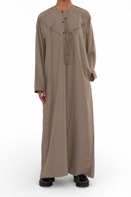 Kids Boys Eid Beige Moroccan Jubba Robe Djellaba Ramadan Eid Thobe - K-HM11