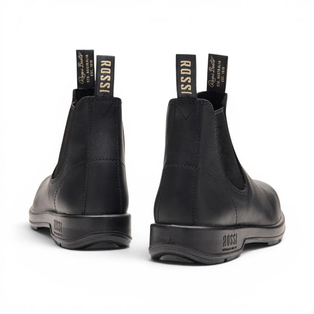 Rossi 404 Black Leather Outdoor Chelsea Boots - Spinifex