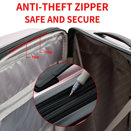 Dual 4 Wheel Hard Shell Strong Luggage Suitcase