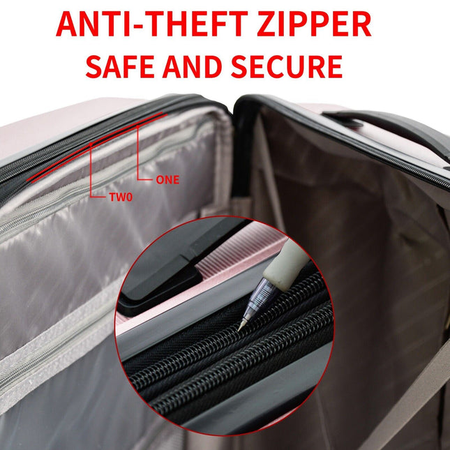 Dual 4 Wheel Hard Shell Strong Luggage Suitcase