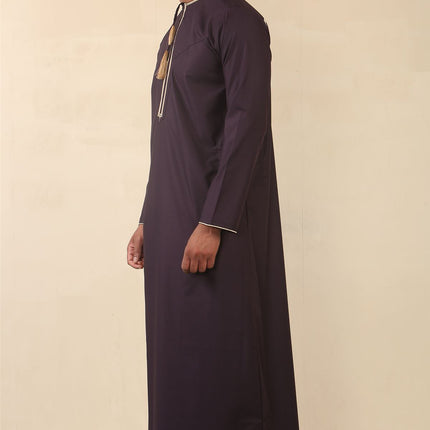 Men's Omani Eid Purple Thobe  Saudi Emirati Jubba Robe