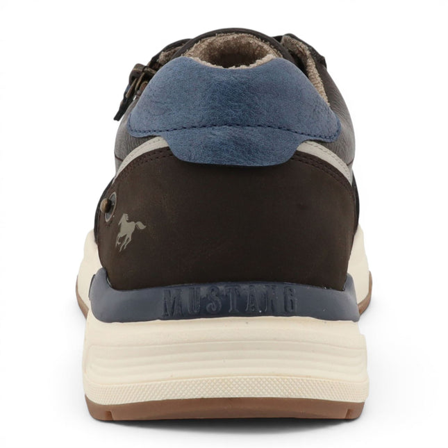 Mustang Men's Brown Faux Leather Trainer Sneakers - M0051001