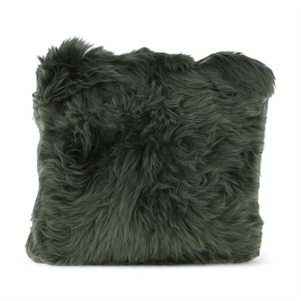 Genuine Sheepskin Thyme Green  40x40cm Real Wool Single Sided Cushion