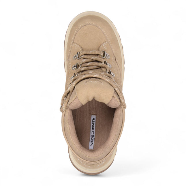 Windsorsmith Womens Sand Brown Suede Chunky Platform Sneakers Trainers - Ultimatum