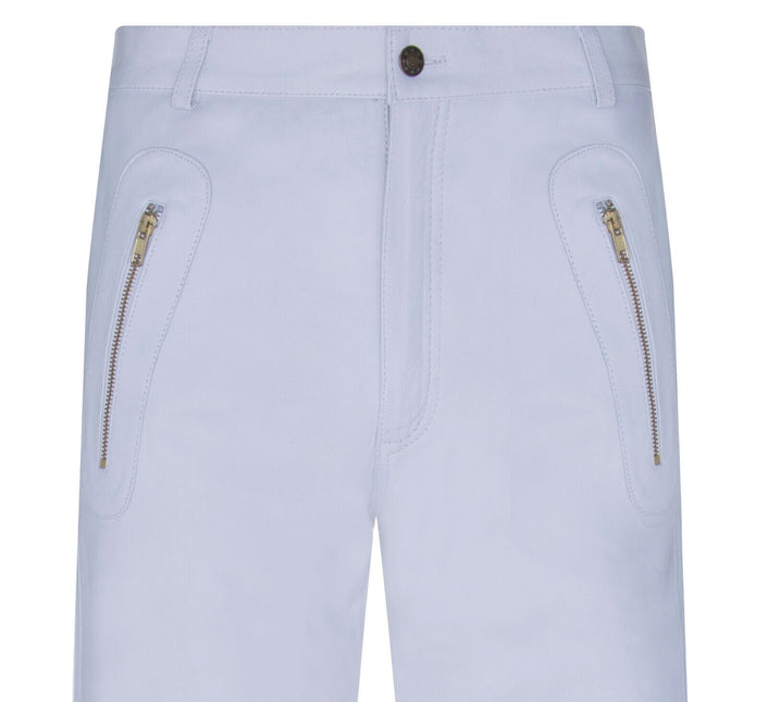 Mens Leather Zip Jeans-Ancona