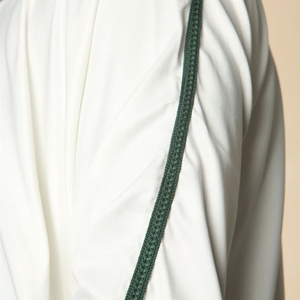Men's White Moroccan Thobe Djellaba Jubba Robe Eid