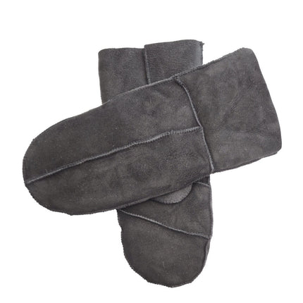 Infinity Leather Womens Black Genuine Real Sheepskin Suede Mittens Warm Gloves