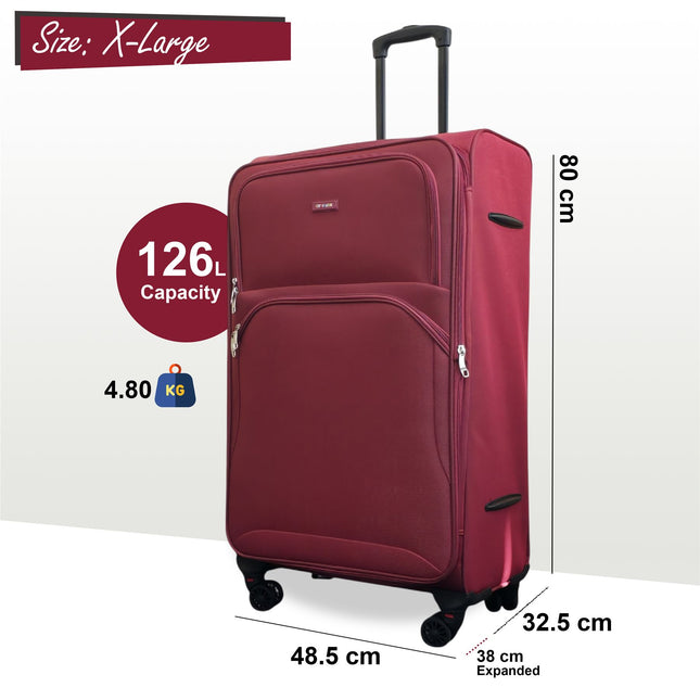 Expandable Soft 8 Wheel Lightweight Suitcase Luggage Travel Bags Set