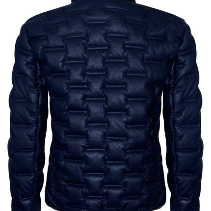 Men's Puffer Quilted Bomber Leather Jacket - Recife