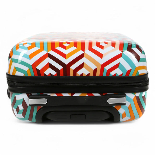 Strong Expandable Hard Shell Dual 4 Wheel Suitcase Set Print Luggage Cabin Travel Bag