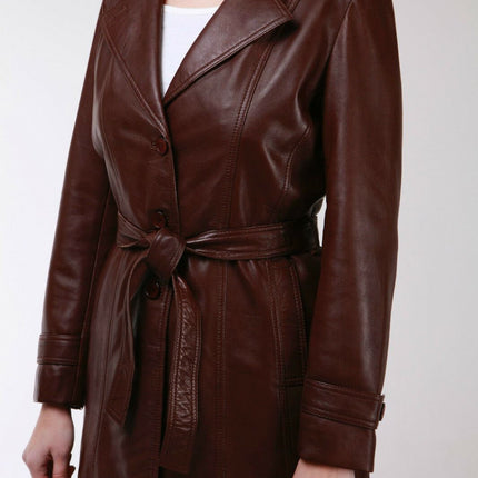 Womens 3/4 Length Trench Coat-Ranchi