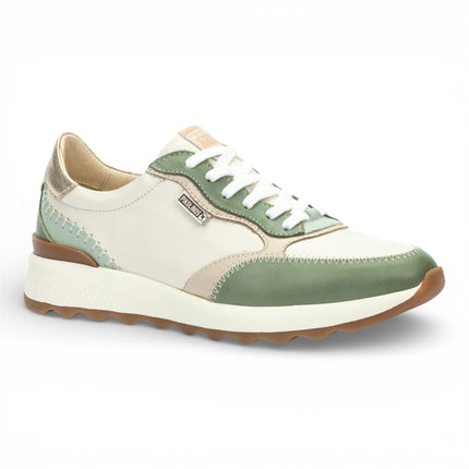 Pikolinos Women's Green Leather Lace Up Sneaker Trainers Shoes - Arrecife