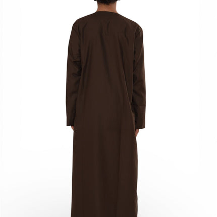Kids Boys Eid Brown Moroccan Thobe Robe Djellaba Ramadan Eid Jubba- K-HM10