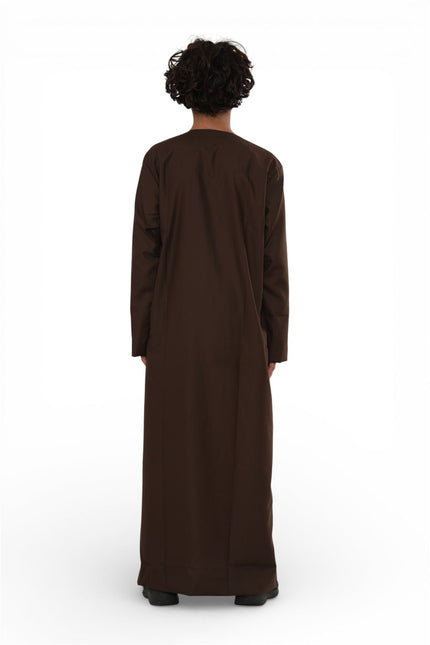 Kids Boys Eid Brown Moroccan Thobe Robe Djellaba Ramadan Eid Jubba- K-HM10