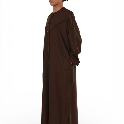 Kids Boys Eid Brown Moroccan Jubba Robe Djellaba Ramadan Eid Thobe - K-HM11