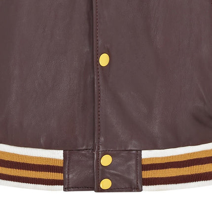 Mens Baseball Leather Letterman Bomber Jacket - Ashwood