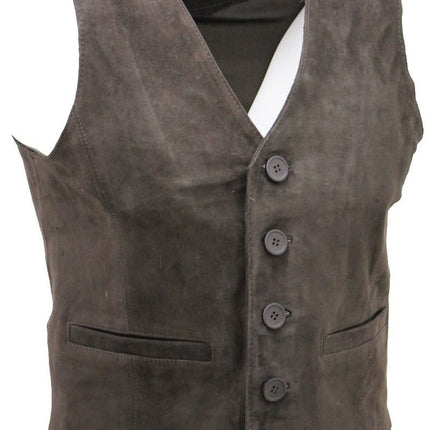 Mens Classic Goat Suede Leather Waistcoat-Norwich