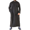Mens Black Thobe Jubba Saudi Islamic Arabic Eid Cotton Kaftan Jubbah Umrah Robe